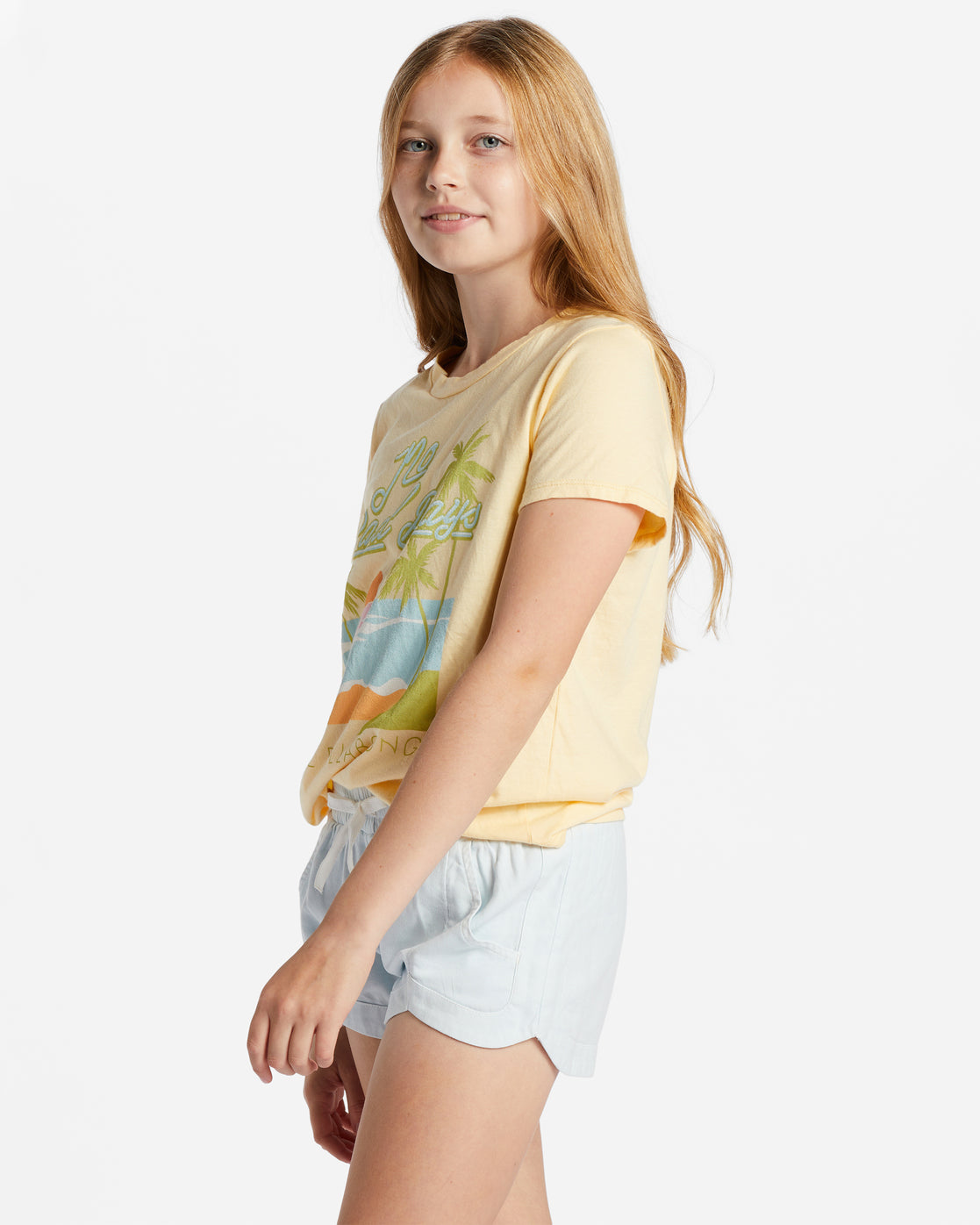Girls Mad For You Shorts - Light Chambray