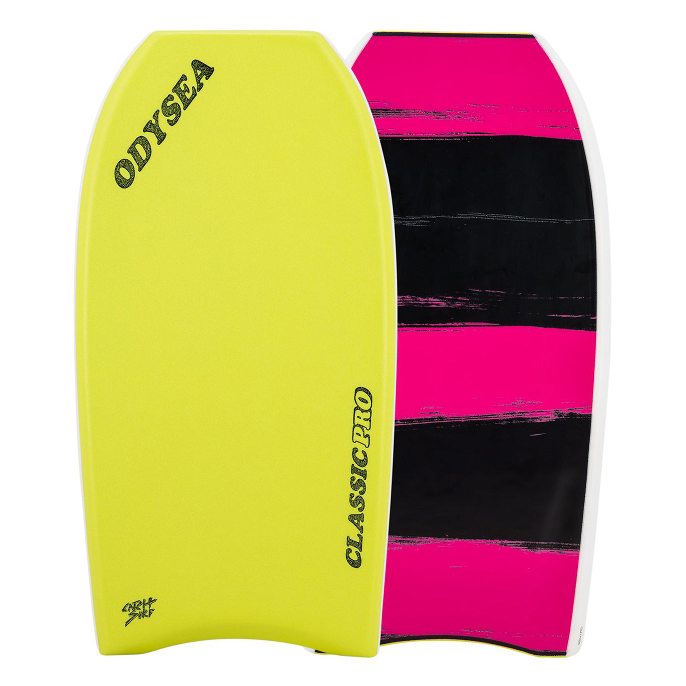 Odysea Classic 42" Pro Bodyboard - Lemon / Pink Stripes