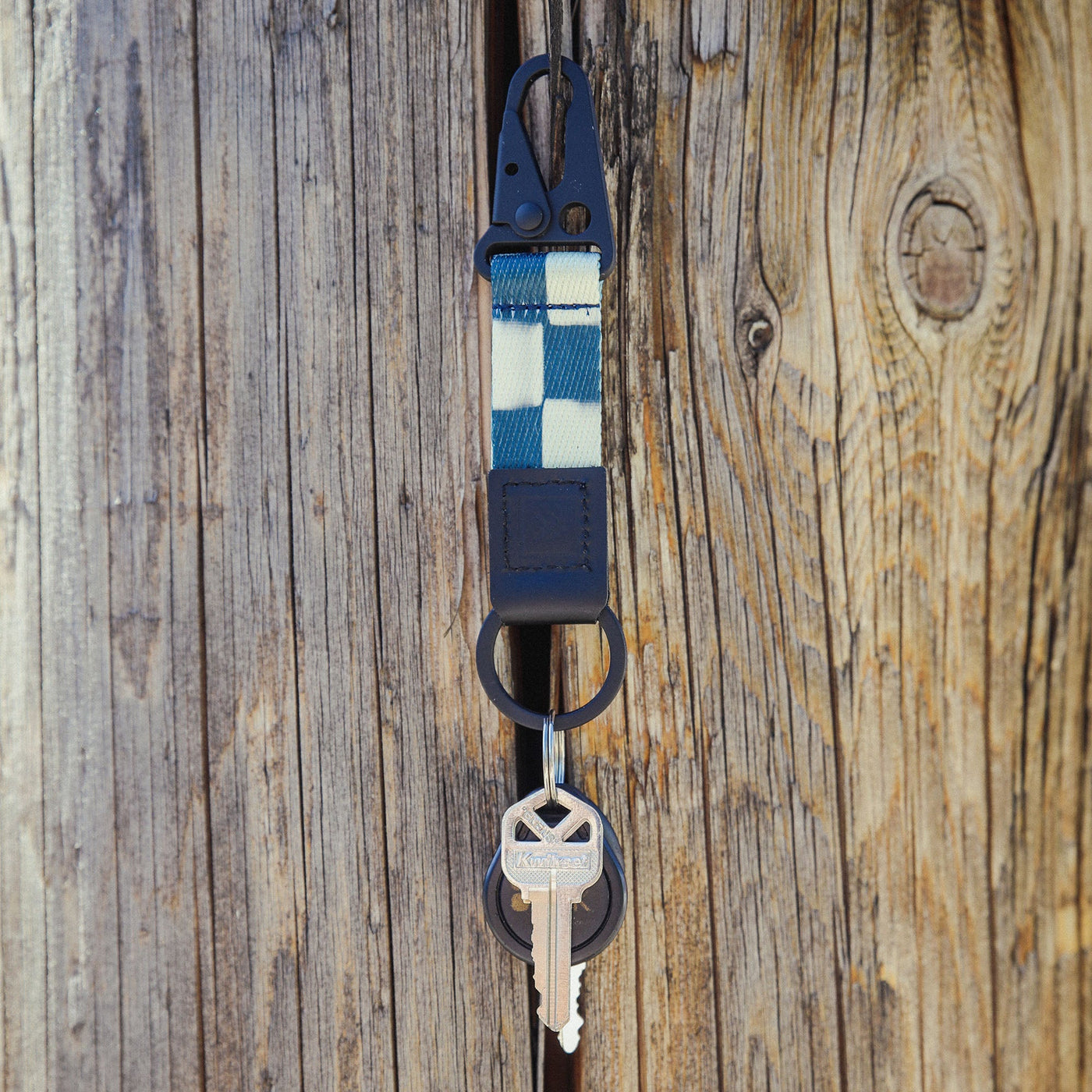 Faded Check Keychain Clip