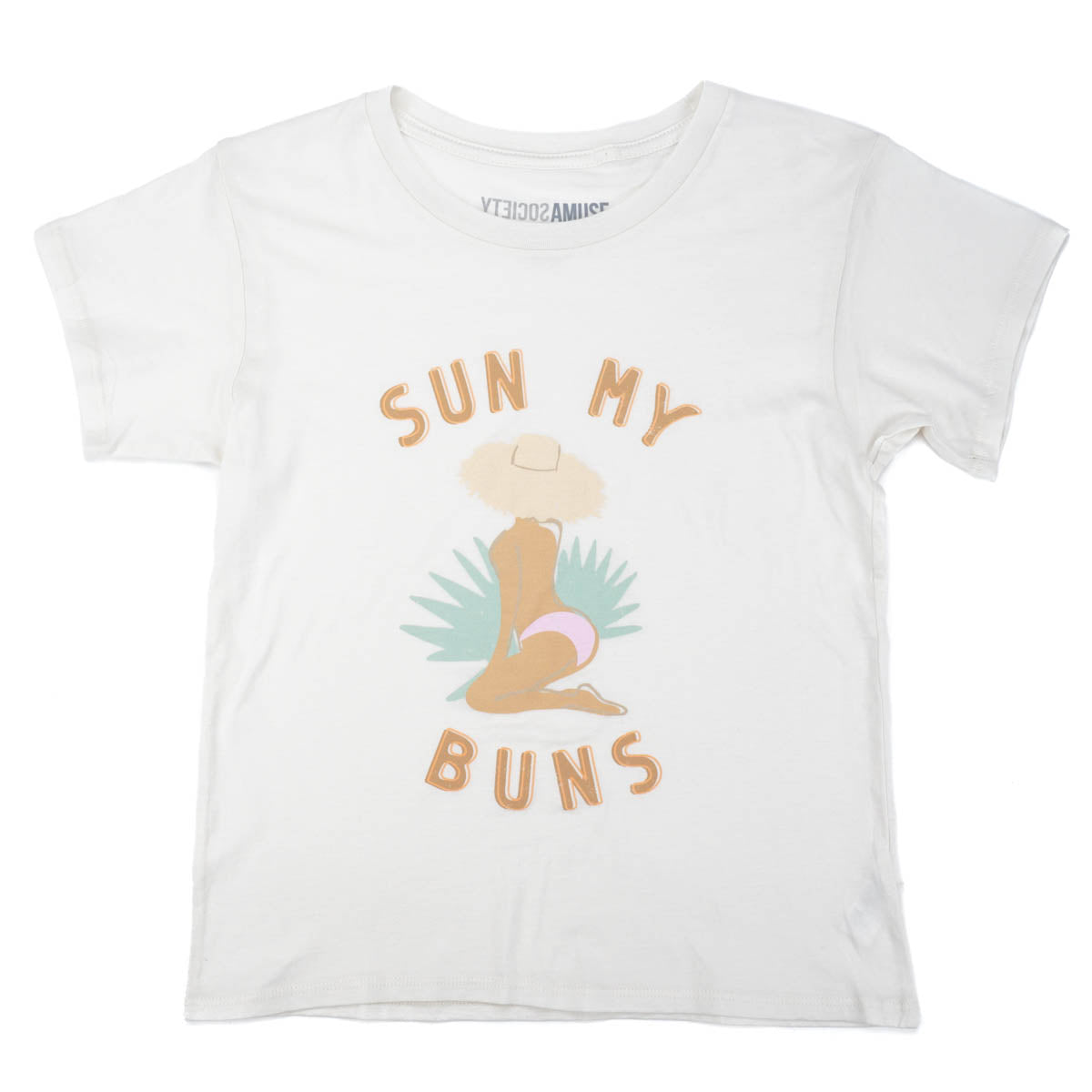 Sun My Buns Knit Tee - White