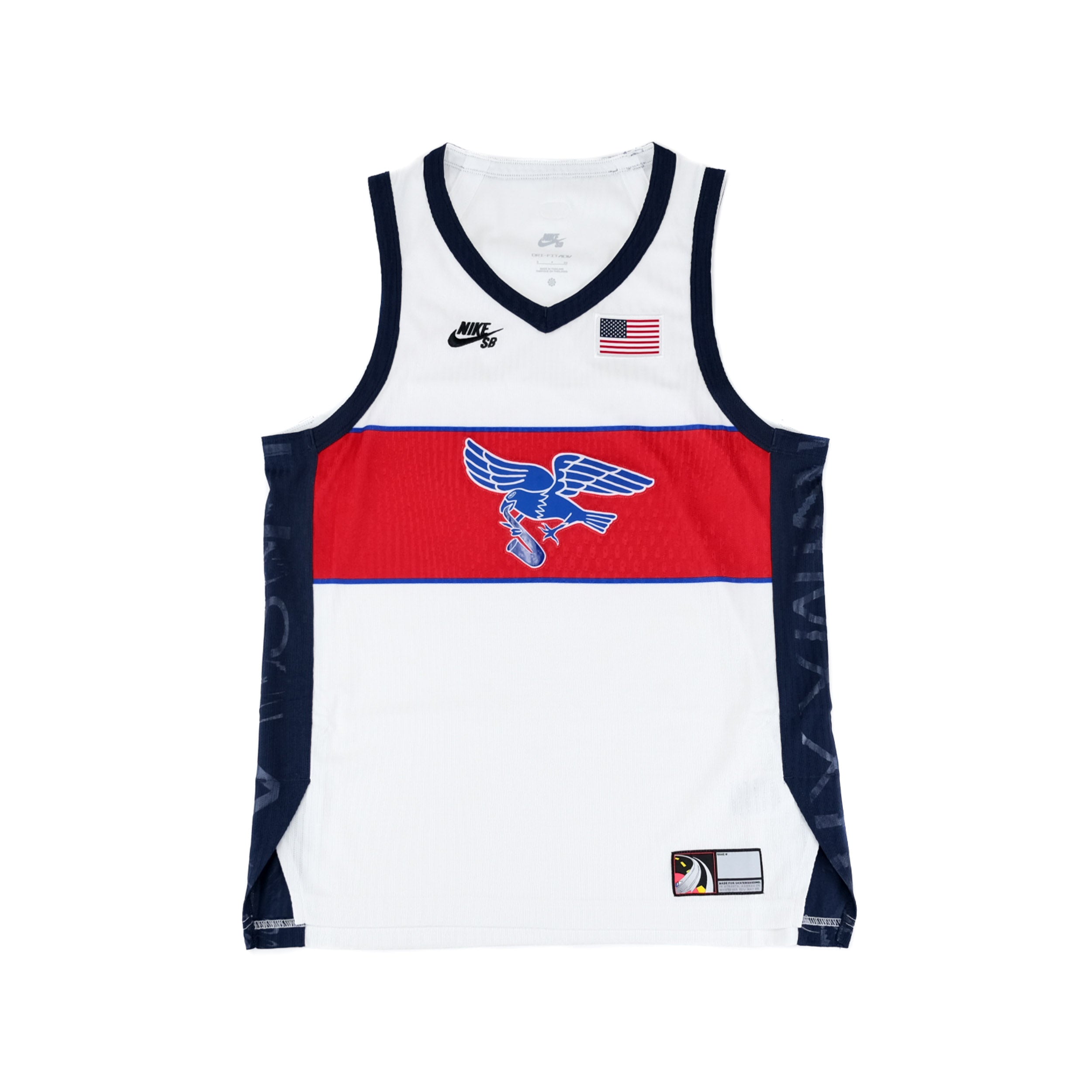 Nike SB Olympic Sleeveless Jersey - White/Sport Red/Obsidian/Black