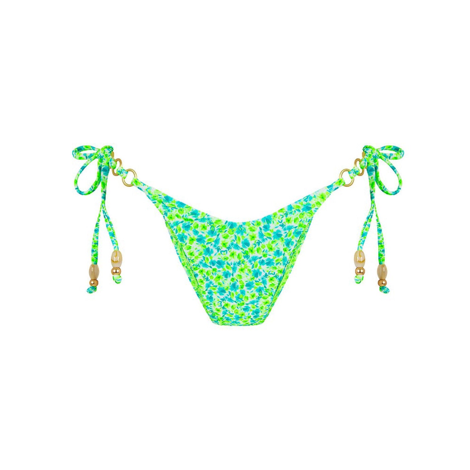 Trio Ring Cheeky Tie Bikini Bottom - Apple Blossom