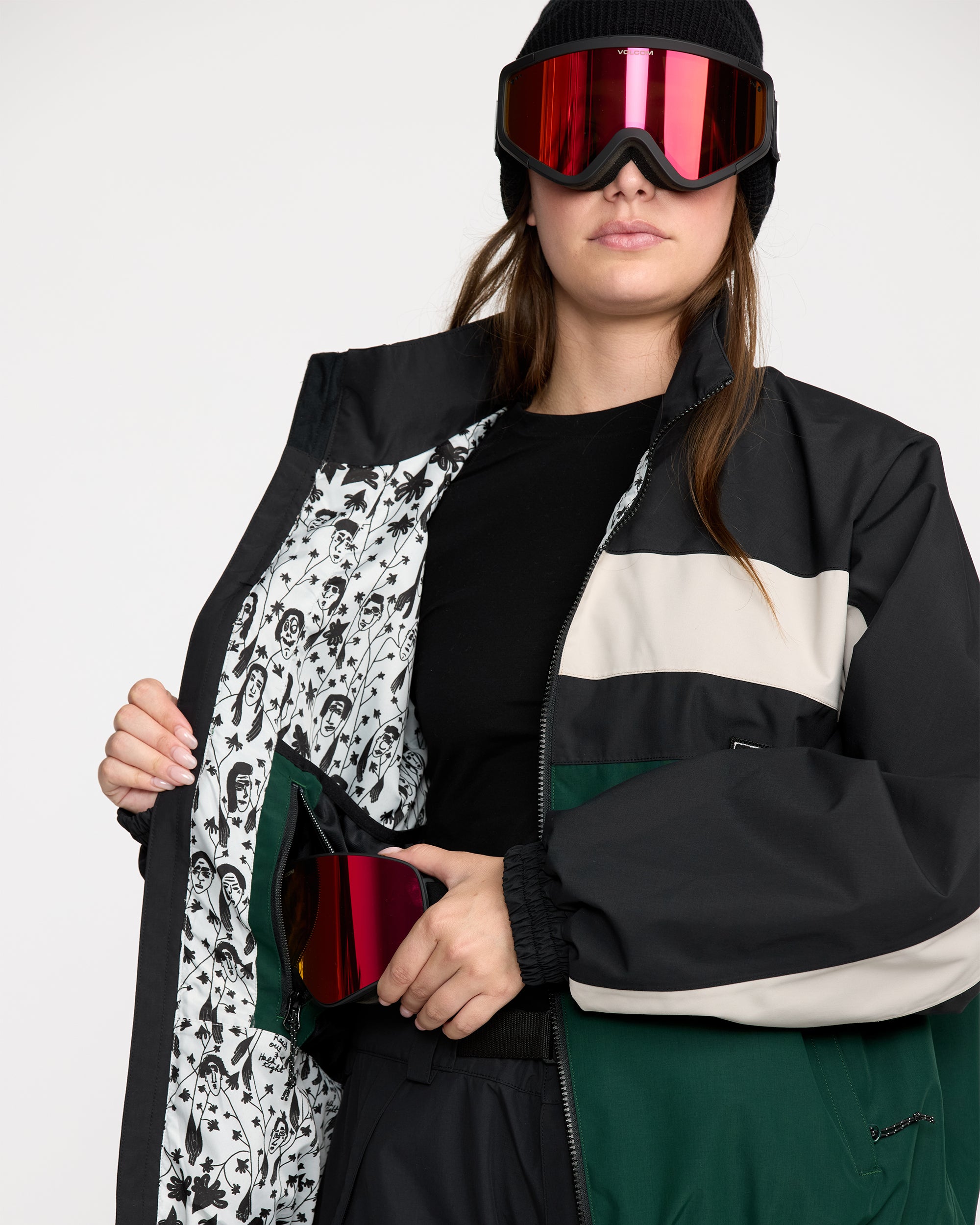 Womens DLM Jacket - Black Green