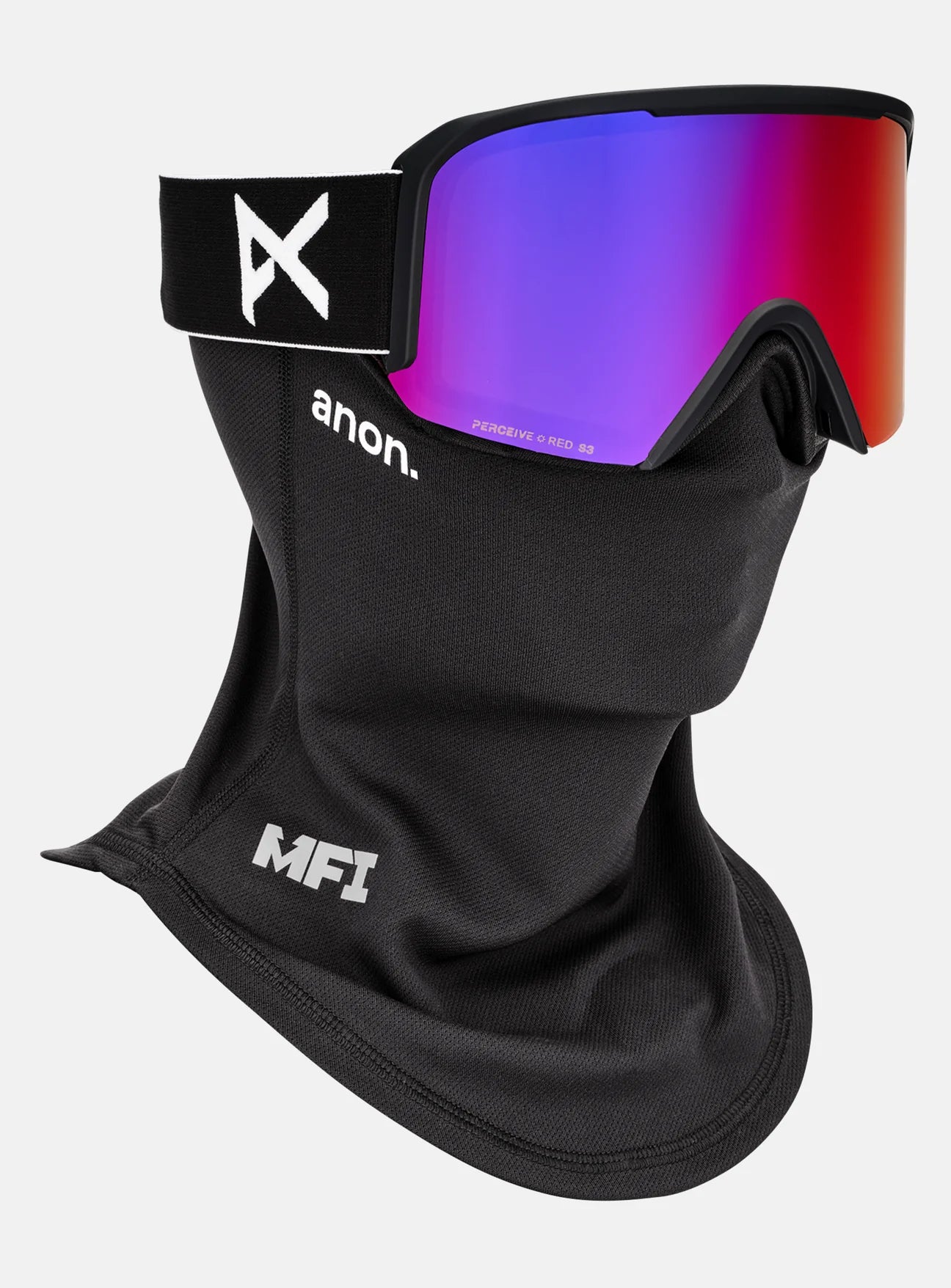 Nesa Goggles + Bonus Lens + MFI Face Mask - Black/Perceive Sunny Red