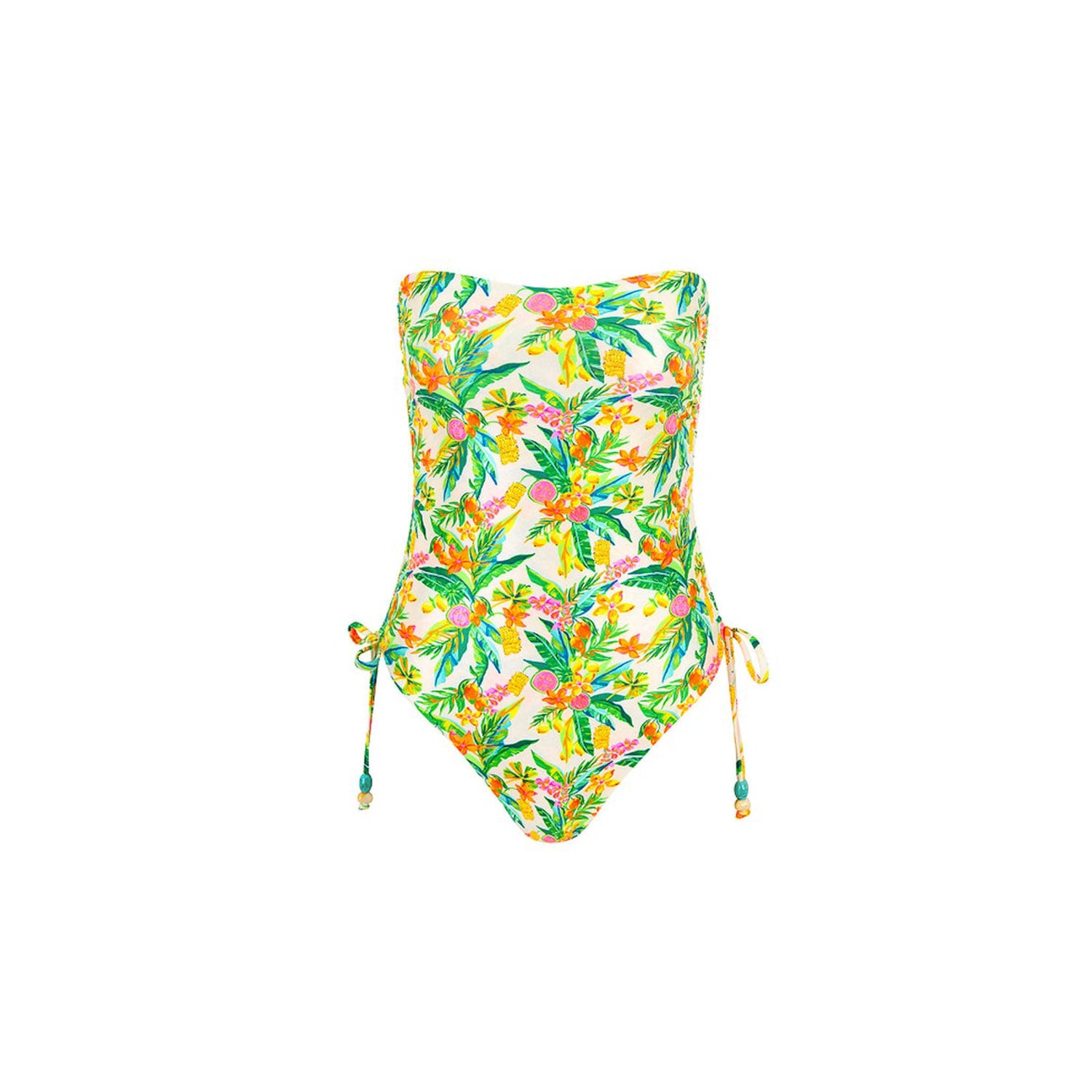Ruched Bandeau Classic Cut One Piece - Golden Hour
