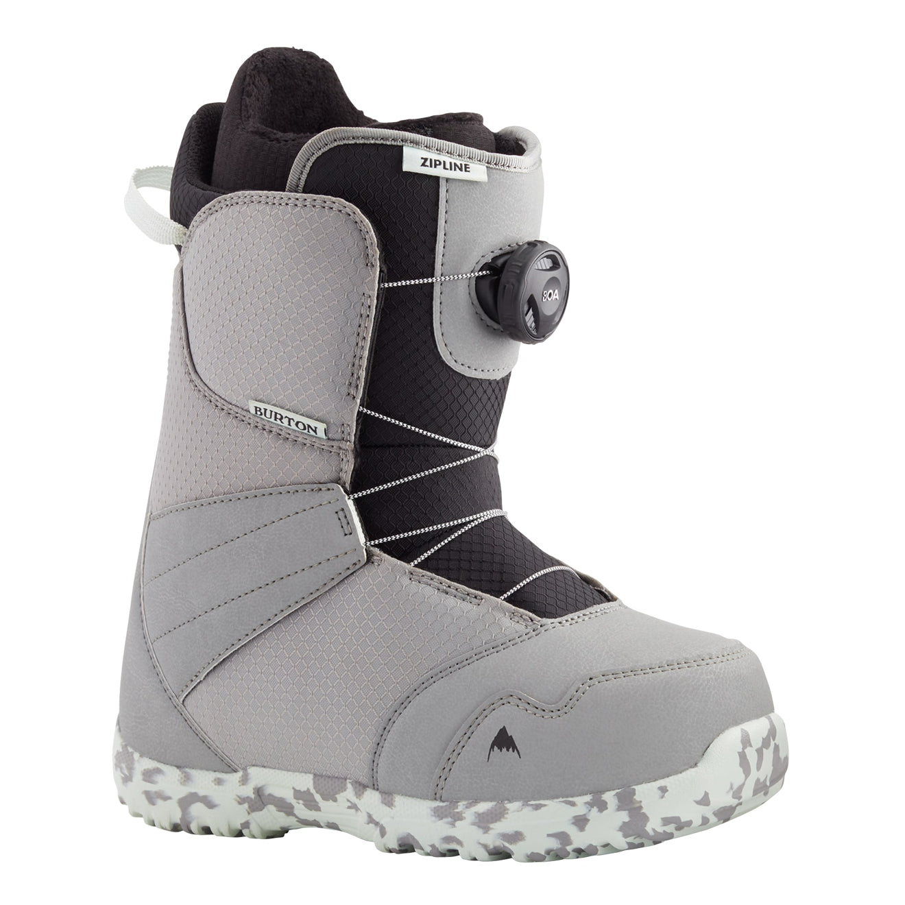 Kids' Zipline BOA® Snowboard Boots, Gray/Neo-Mint