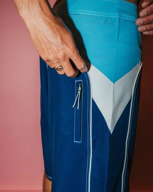 STRAIGHT PIPE FIXED WAIST BOARDSHORT - Navy Blue
