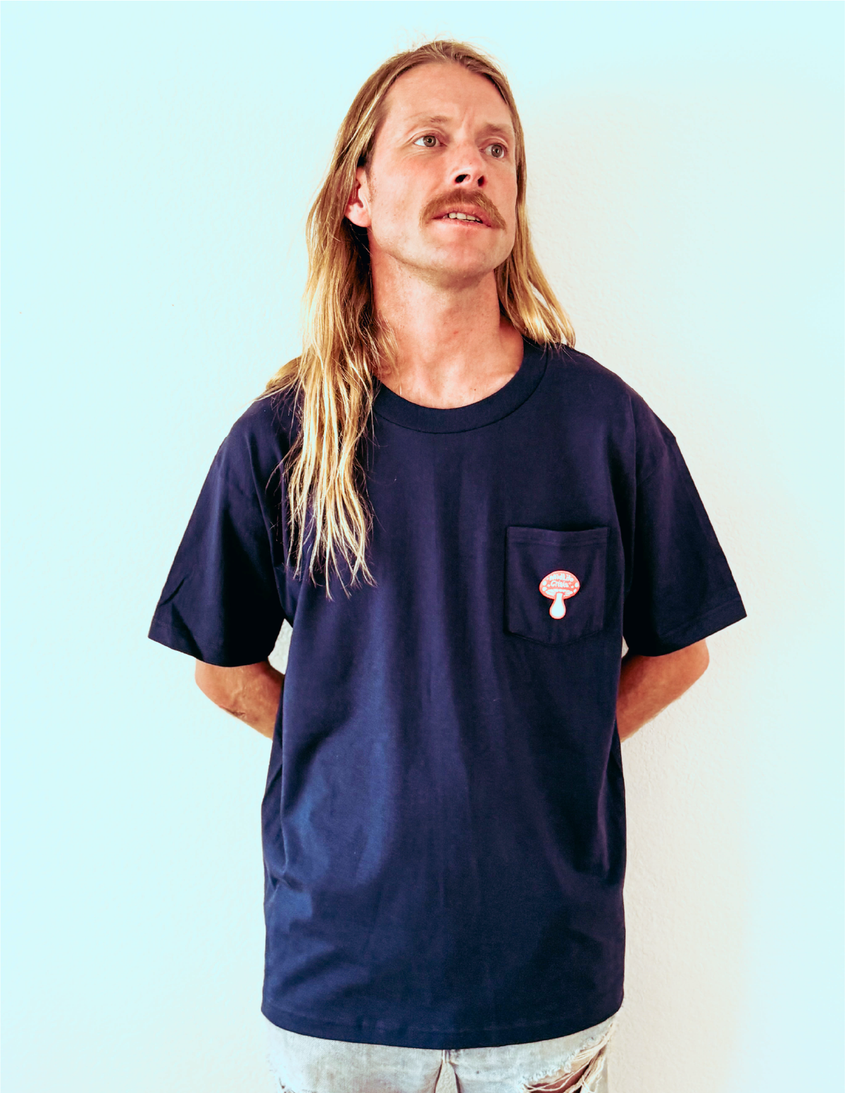 Shroomin Pocket Tee, Navy