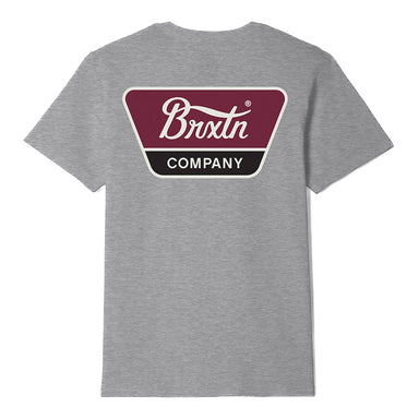 Brixton - Linwood Standard S/S Tee - Heather Grey/Off White/Red Mahogany