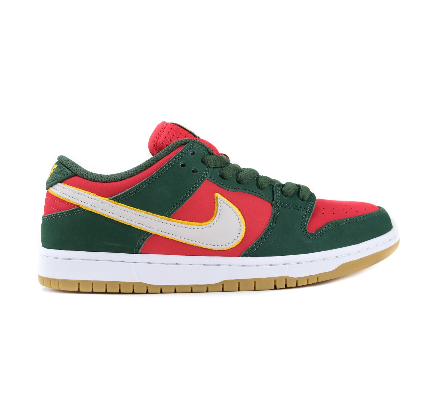 Nike SB Dunk Low Pro PRM (Sonics) - Fir/White-University Gold-Fire Red