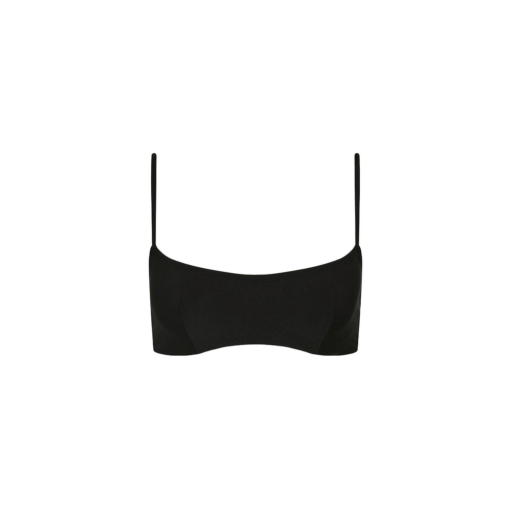 Womens Invisible Underwire Crop Bikini Top - Twilight Black