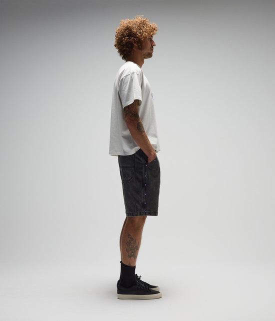 Studded Denim 21" Walkshort - Washed Black