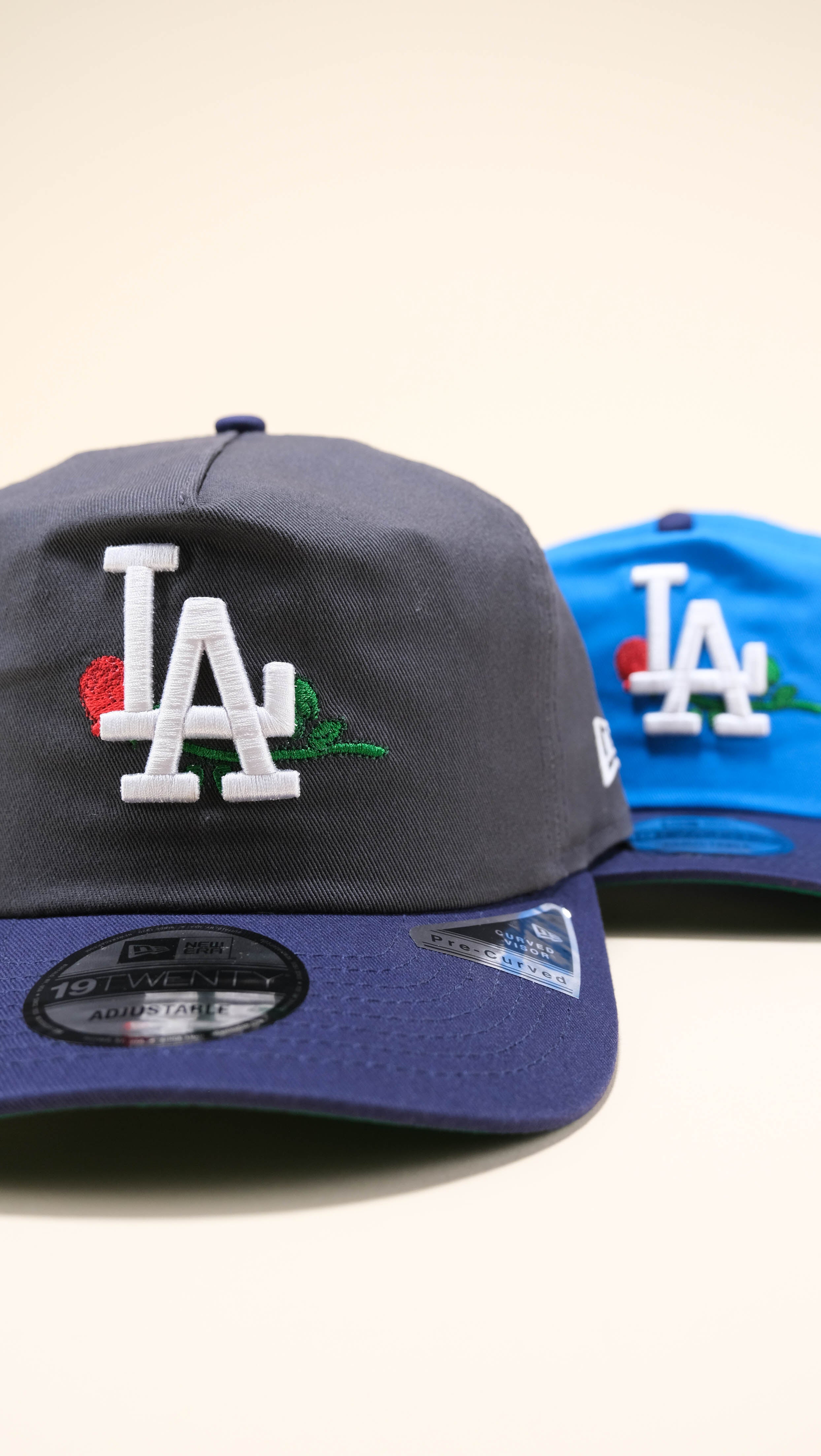 LA Dodgers Rose Hat - New Era 19TWENTY Snapback Hat - Dark Graphite