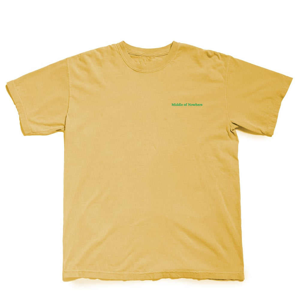 Middle Of Nowhere Desert Serif Pigment Dyed S/S Tee - Mustard