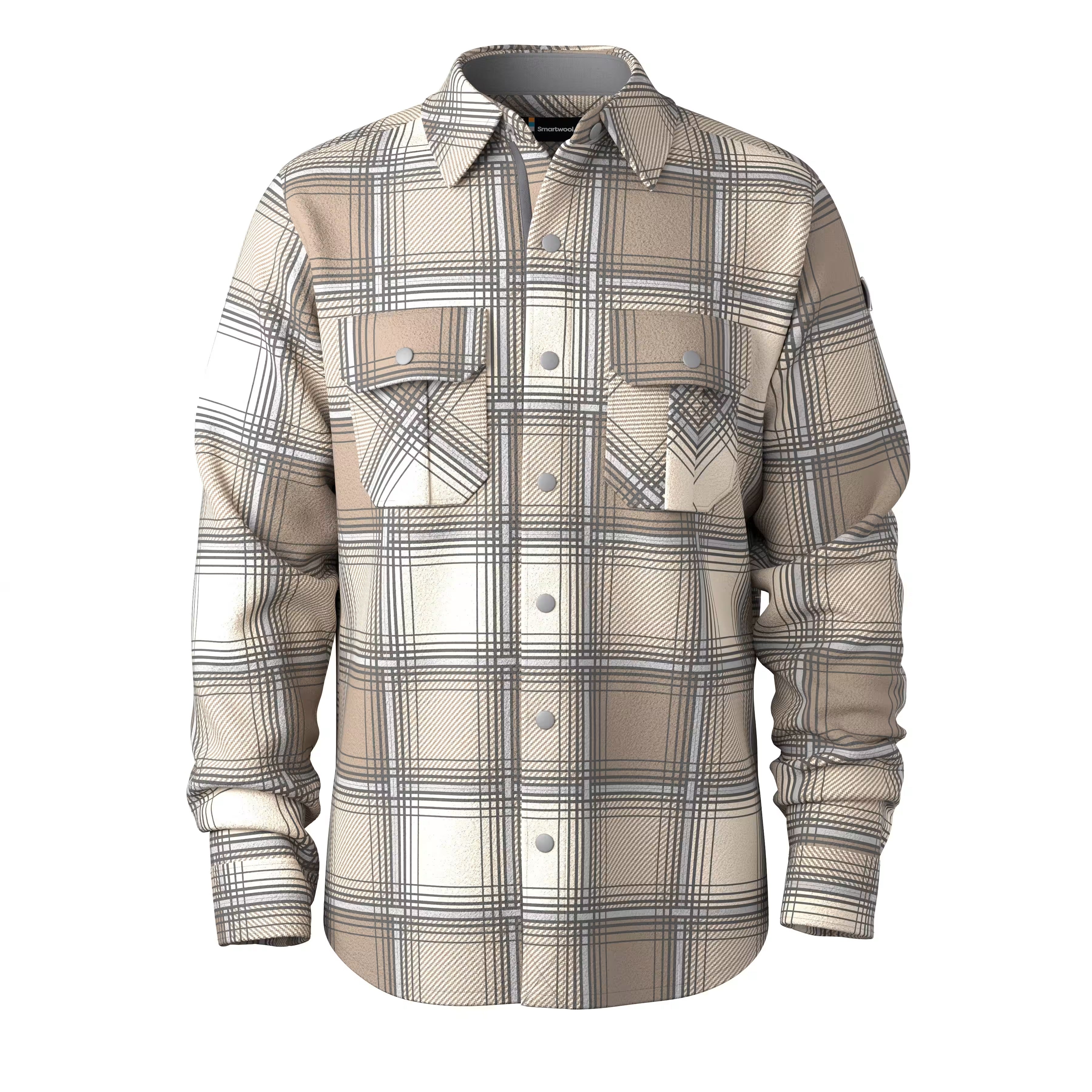 Anchor Line Shirt Jacket, ALMOND PLAID
