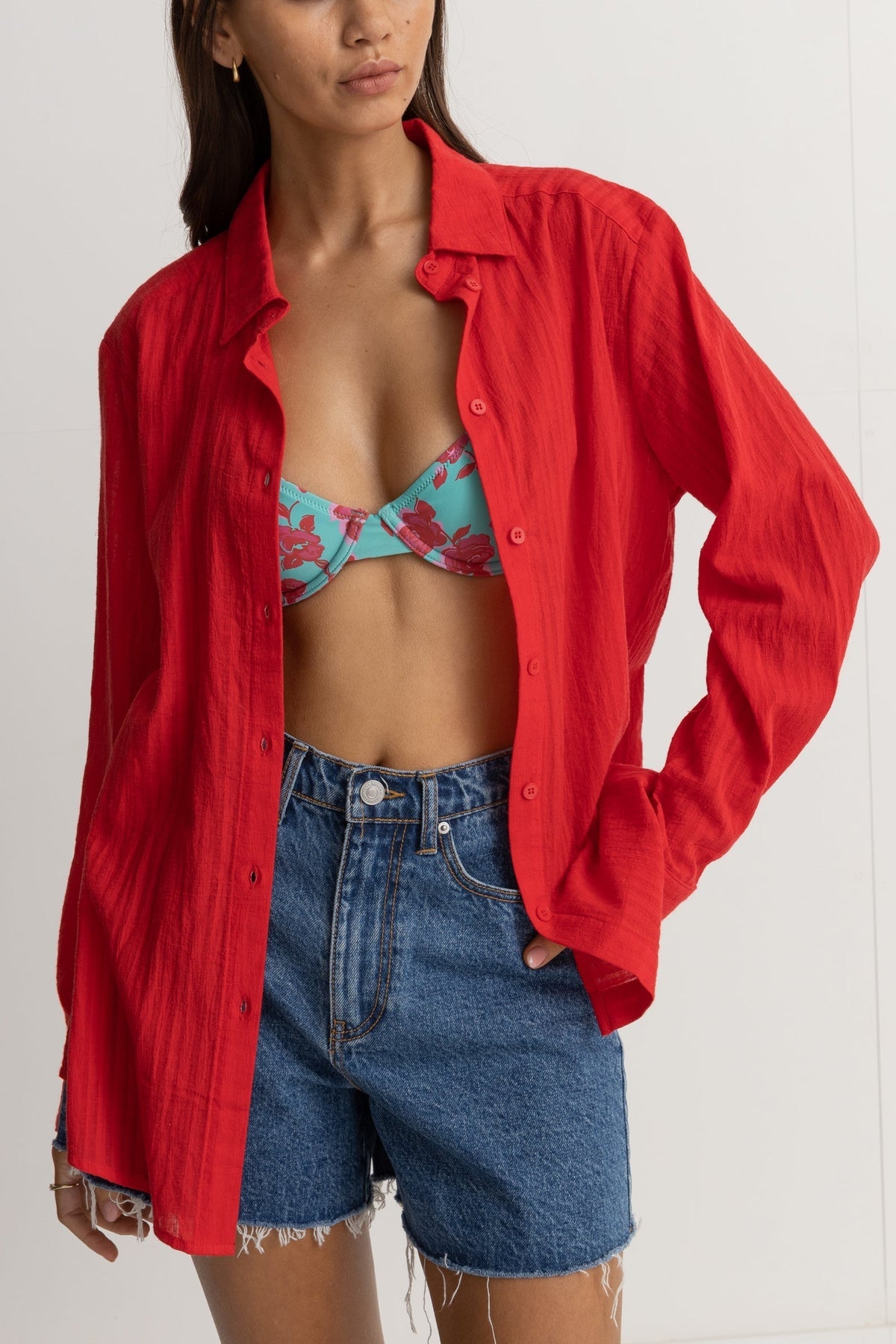 Womens Inferna Beach Shirt - Red