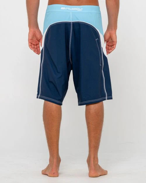STRAIGHT PIPE FIXED WAIST BOARDSHORT - Navy Blue