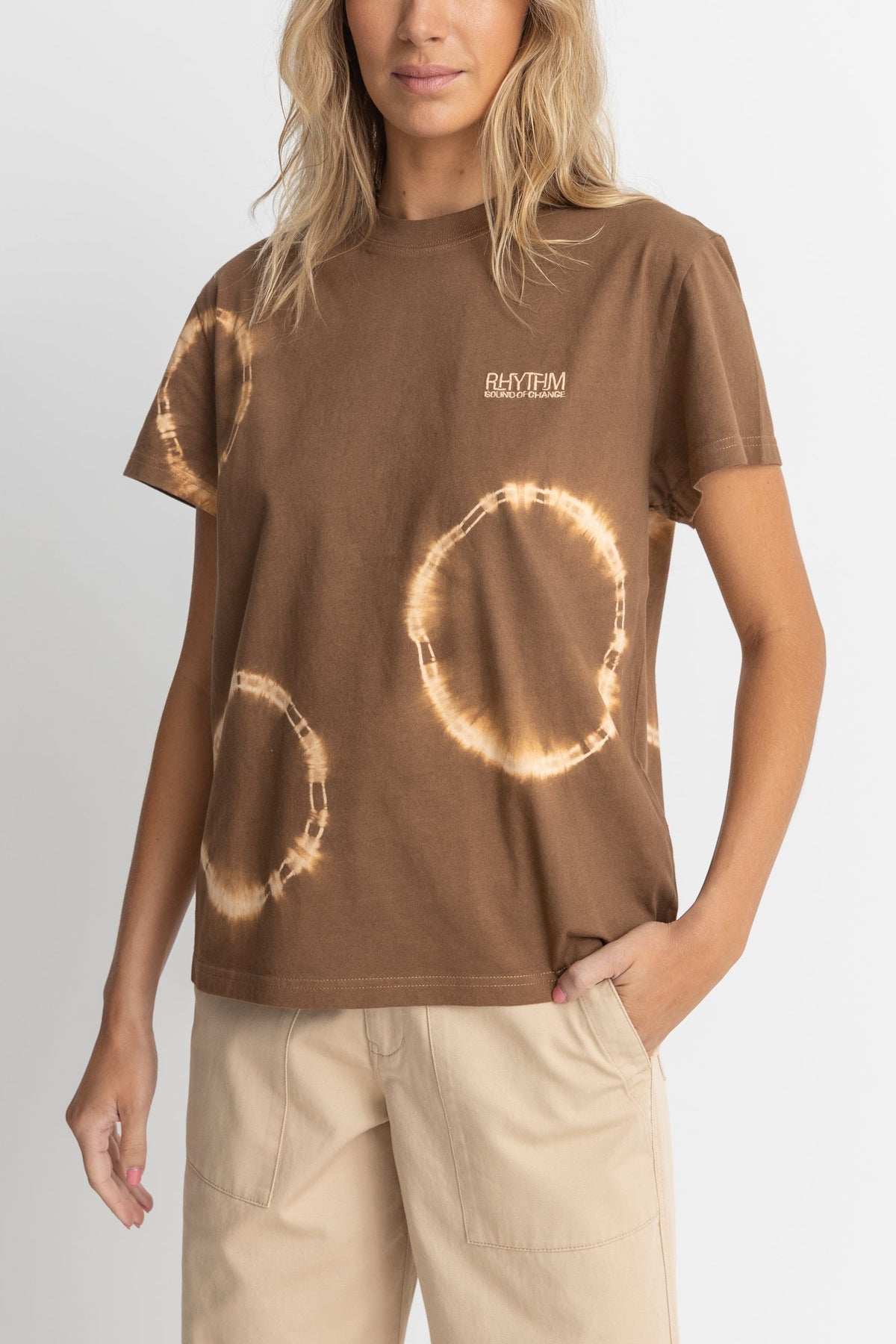 Womens Sahara Band Tee - Chocolate