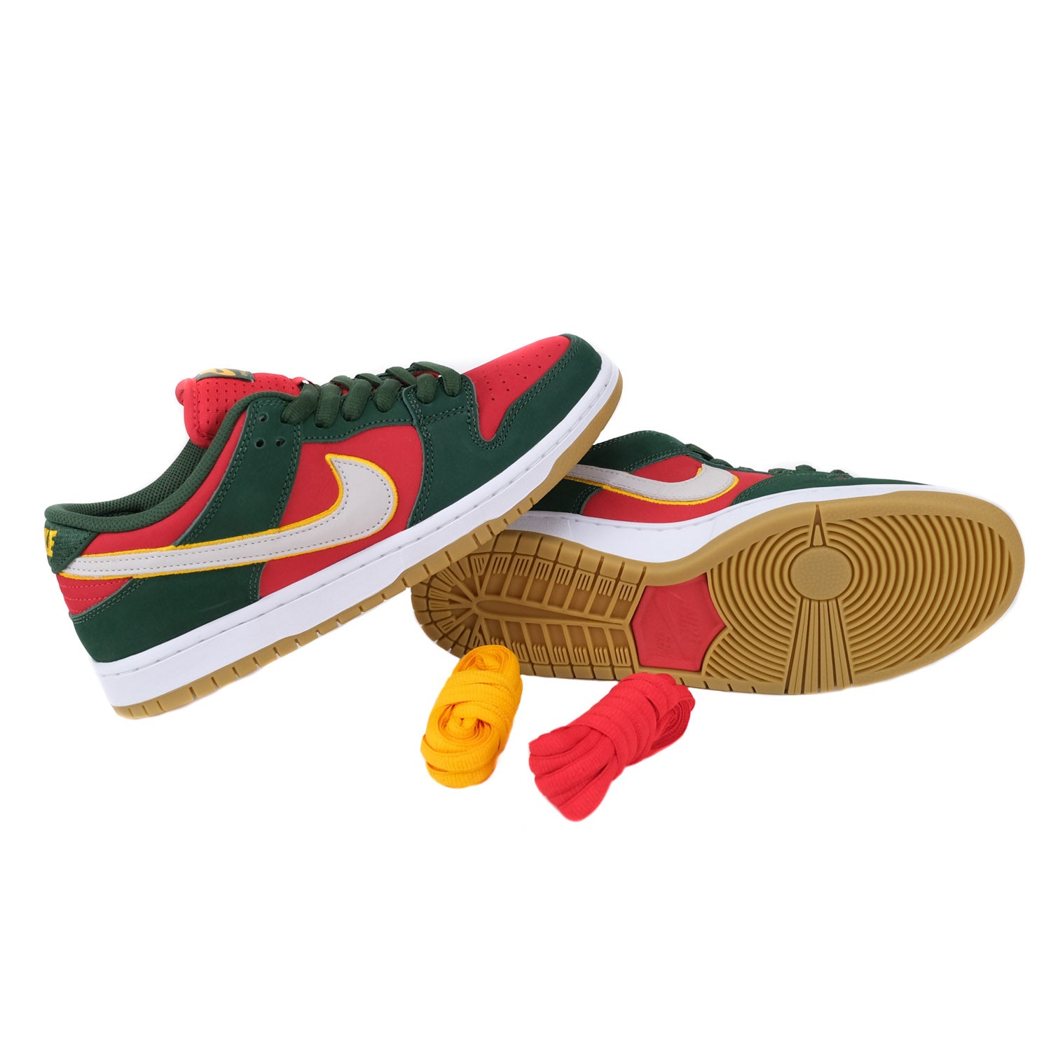 Nike SB Dunk Low Pro PRM (Sonics) - Fir/White-University Gold-Fire Red