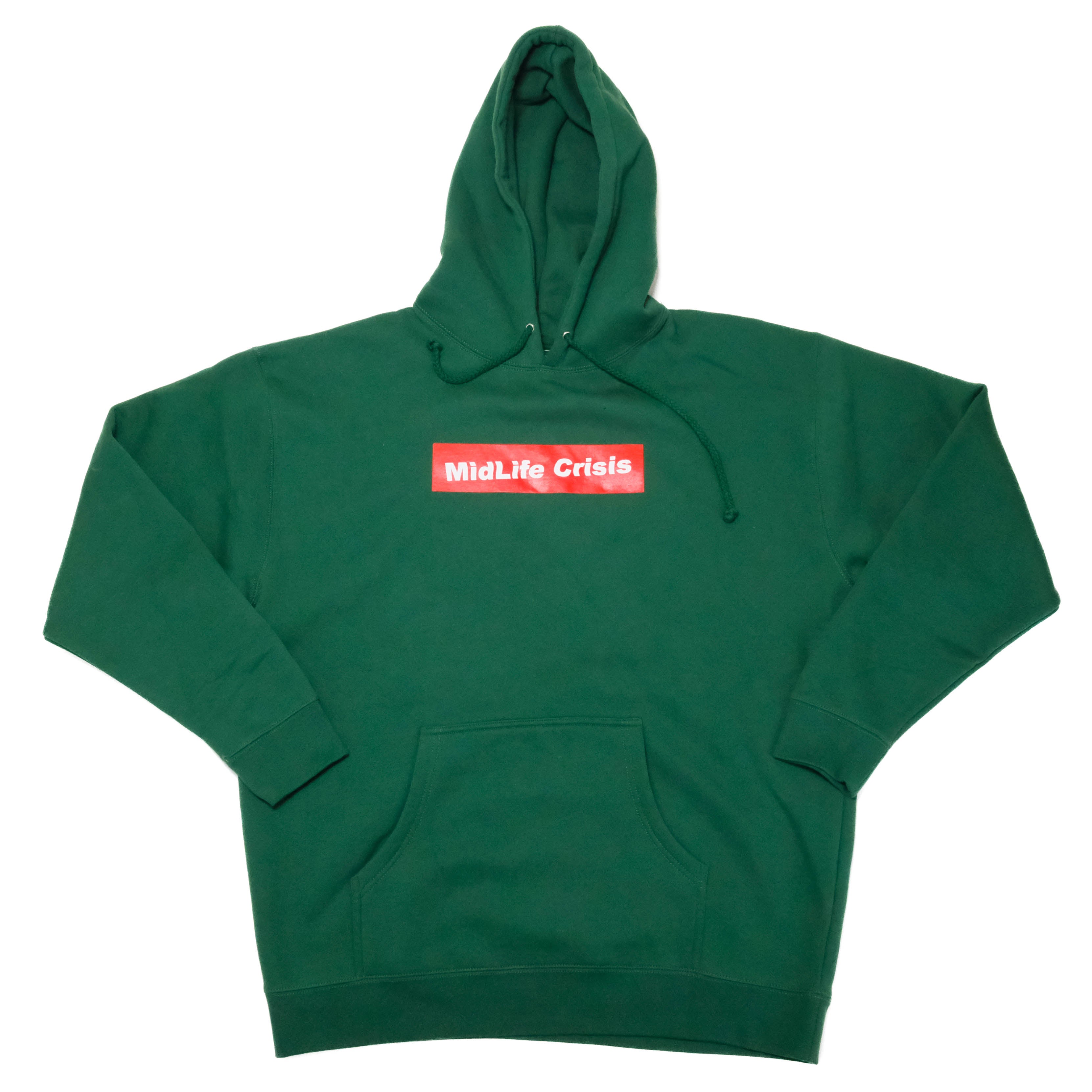 Crooked Block Hoodie, Forest Green