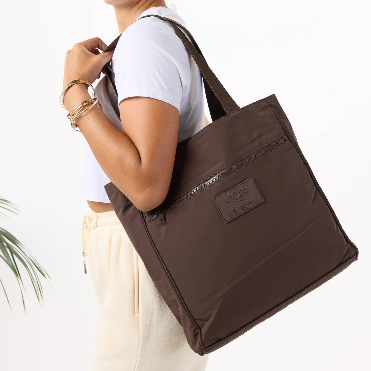 Womens Monochrome Daily Tote - Coconut