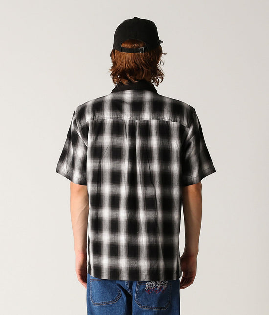 Broadcast Plaid S/S Shirt - Black Ombre