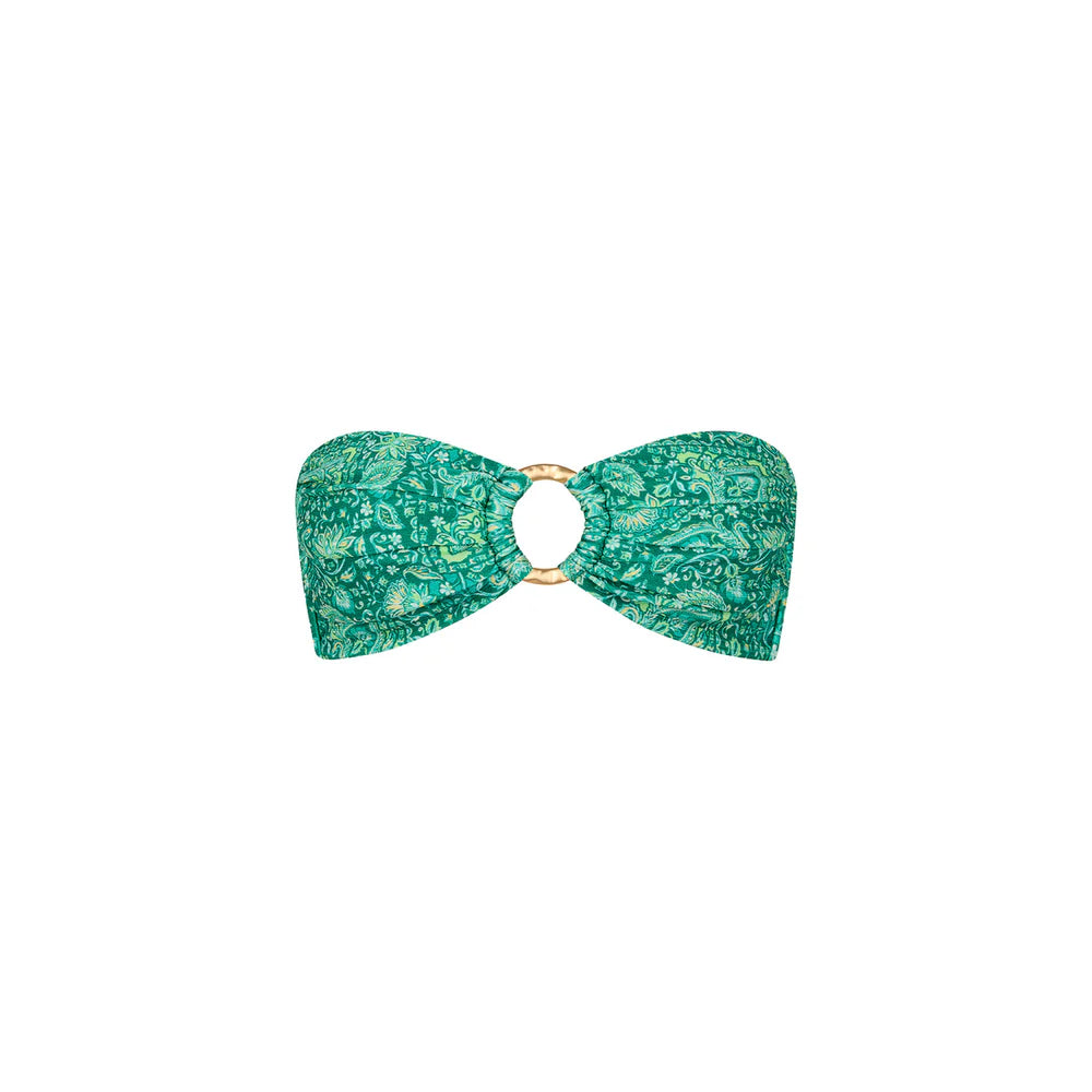 Womens Strapless Bandeau Bikini Top - Emerald Aura