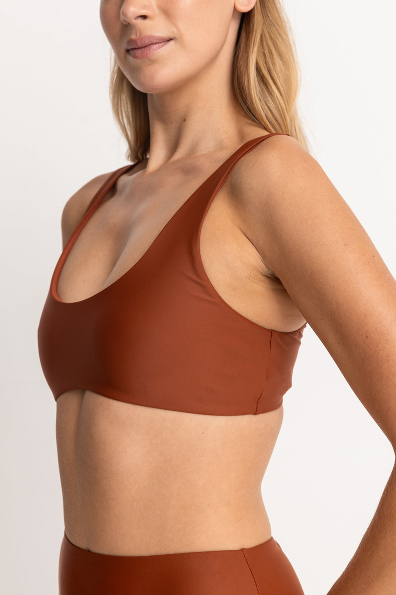 Womens Classic Crop Top - Rust