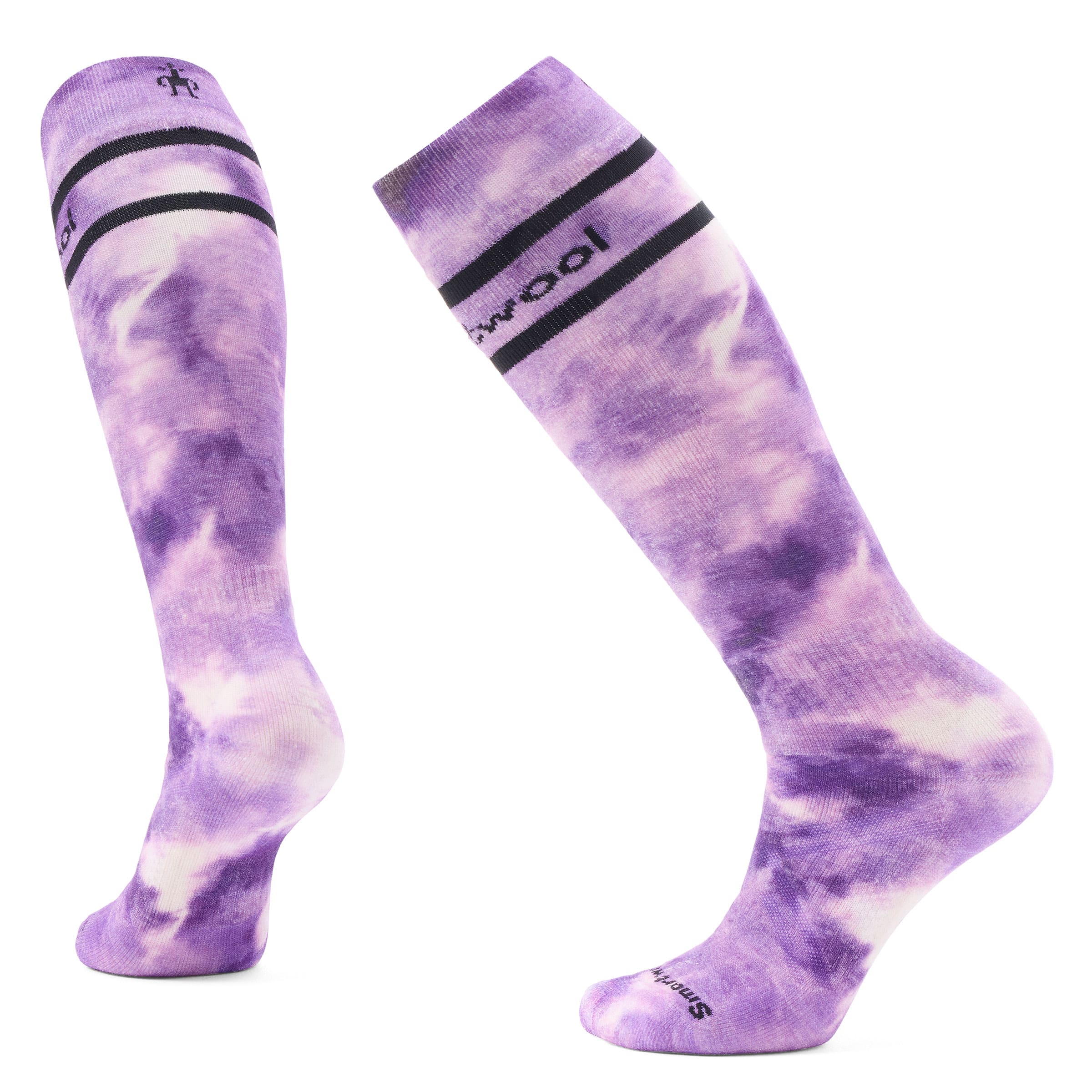 Women's Ski Full Cushion Tie Dye Print OTC Socks - Purple Iris