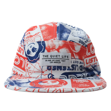 The Quiet Life - Good Listener 5 Panel Camper Hat - Red/Blue