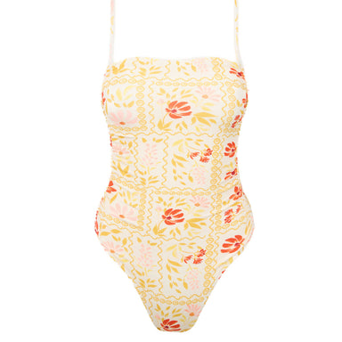 Rhythm - Womens Wildflower Scrunched Side One Piece - White