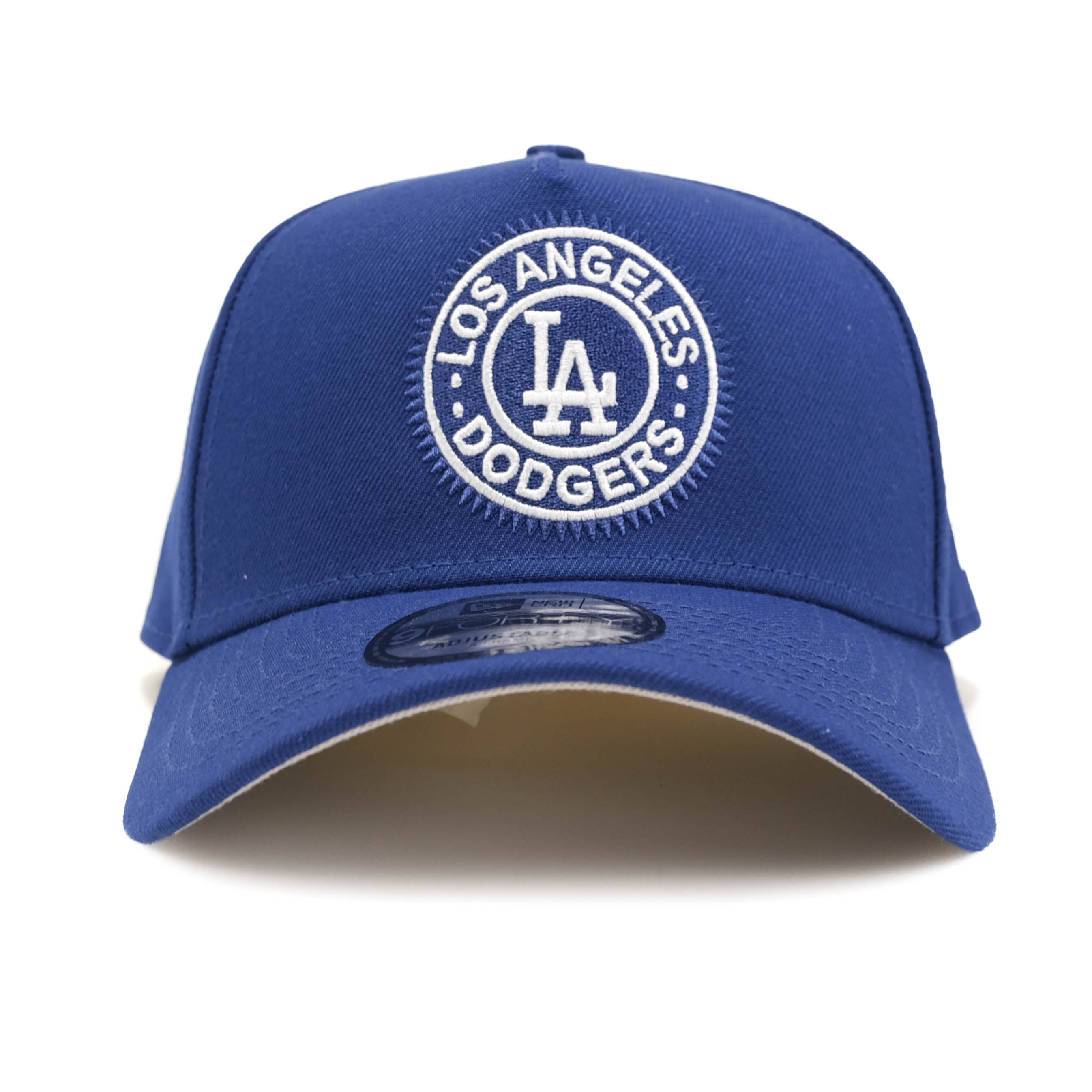 LA Dodgers Circle Logo Hat - New Era 9FORTY A-FRAME Snapback Hat - Dark Royal