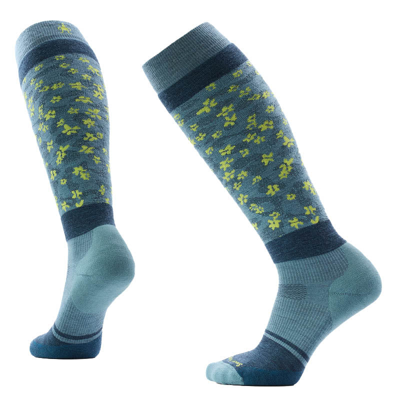 Women's Snowboard Targeted Cushion Wild Blossom OTC Socks - Black
