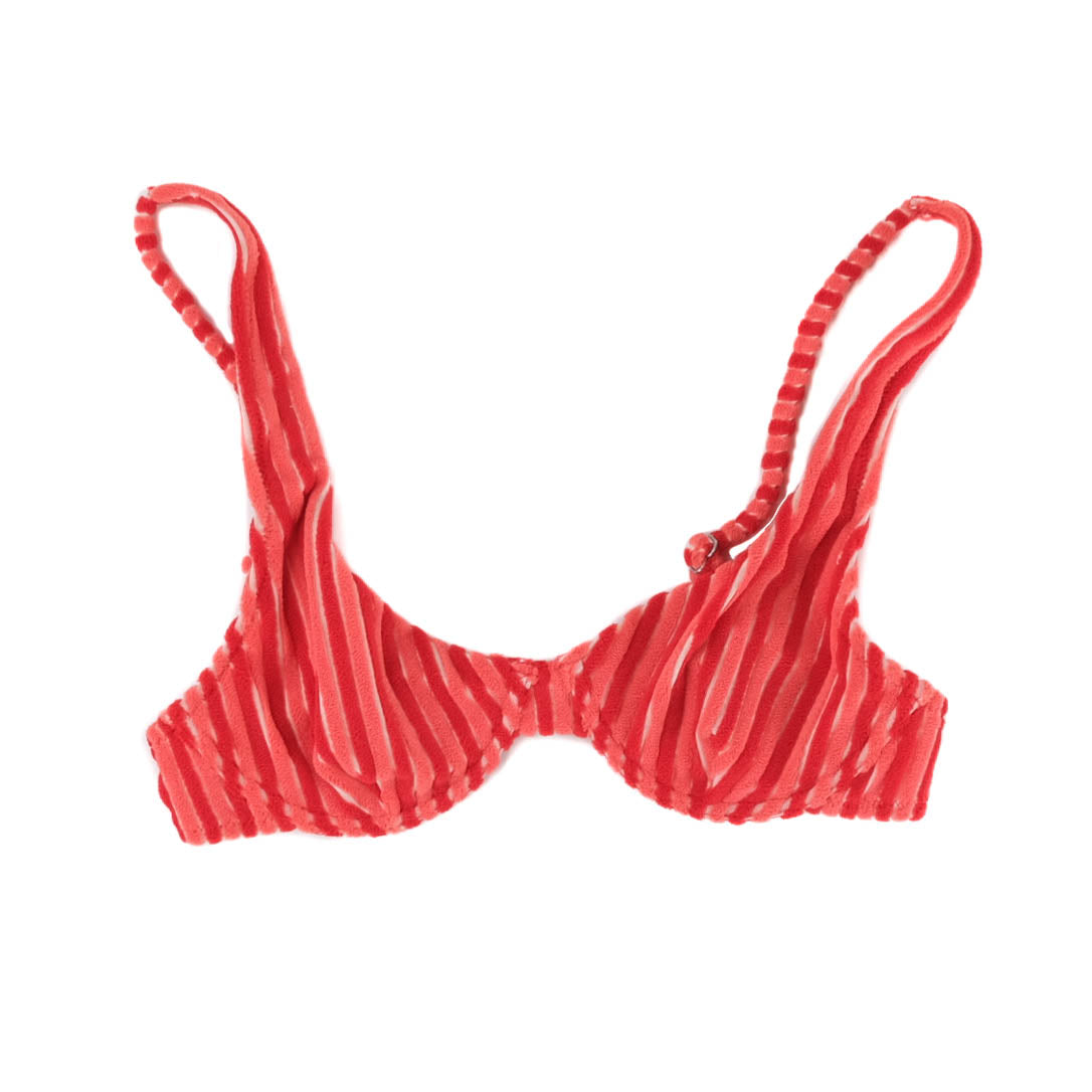 Womens Terry Sands Stripe Underwire Top - Red Sand
