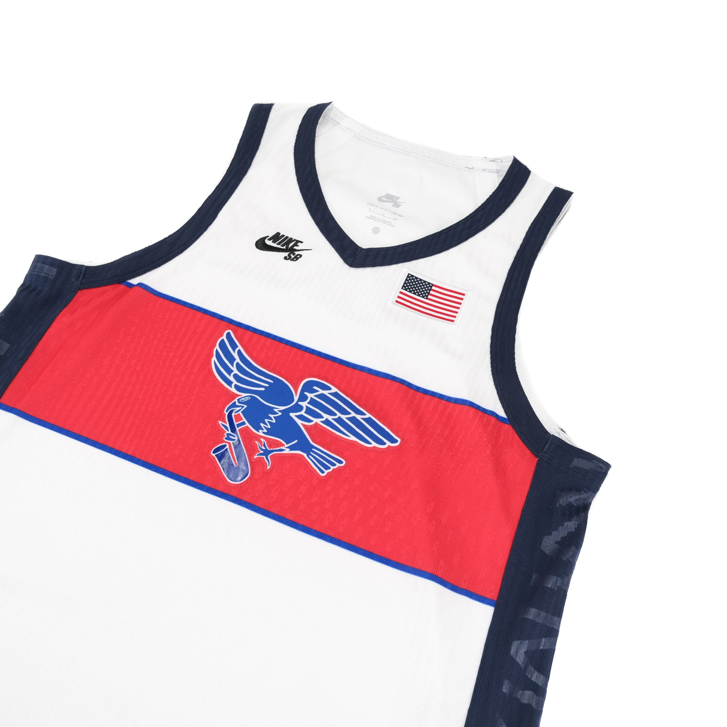 Nike SB Olympic Sleeveless Jersey - White/Sport Red/Obsidian/Black