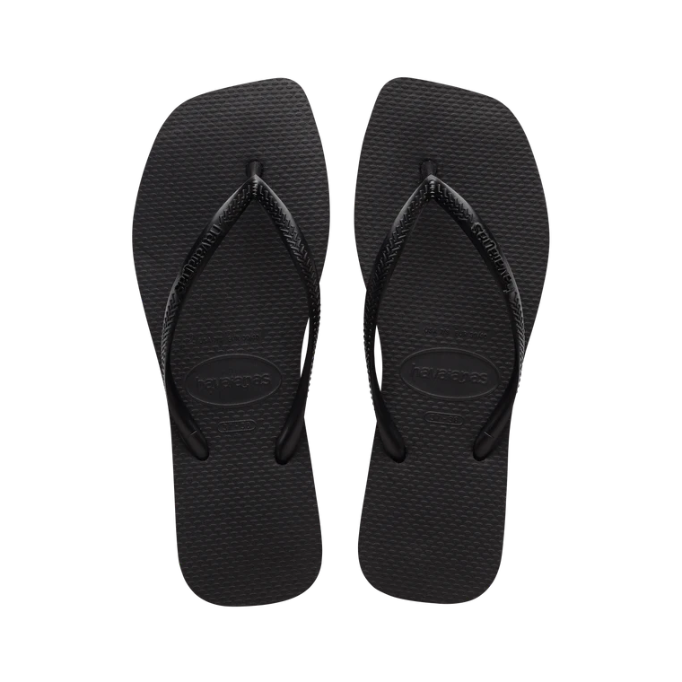 Slim Square Sandal, Black (0090)