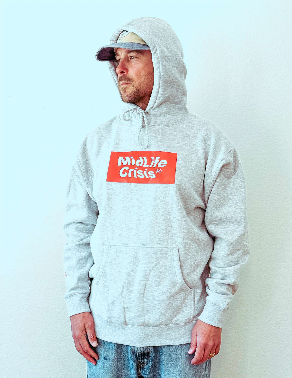 Block Hoodie, Light Heather