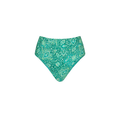 Kulani Kinis - Womens High Hip Cheeky Bikini Bottom - Emerald Aura