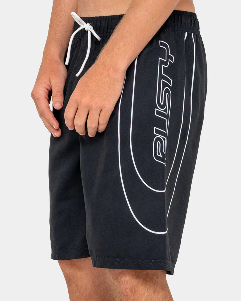 CHARGER ELASTIC WAIST BOARDSHORT - Black