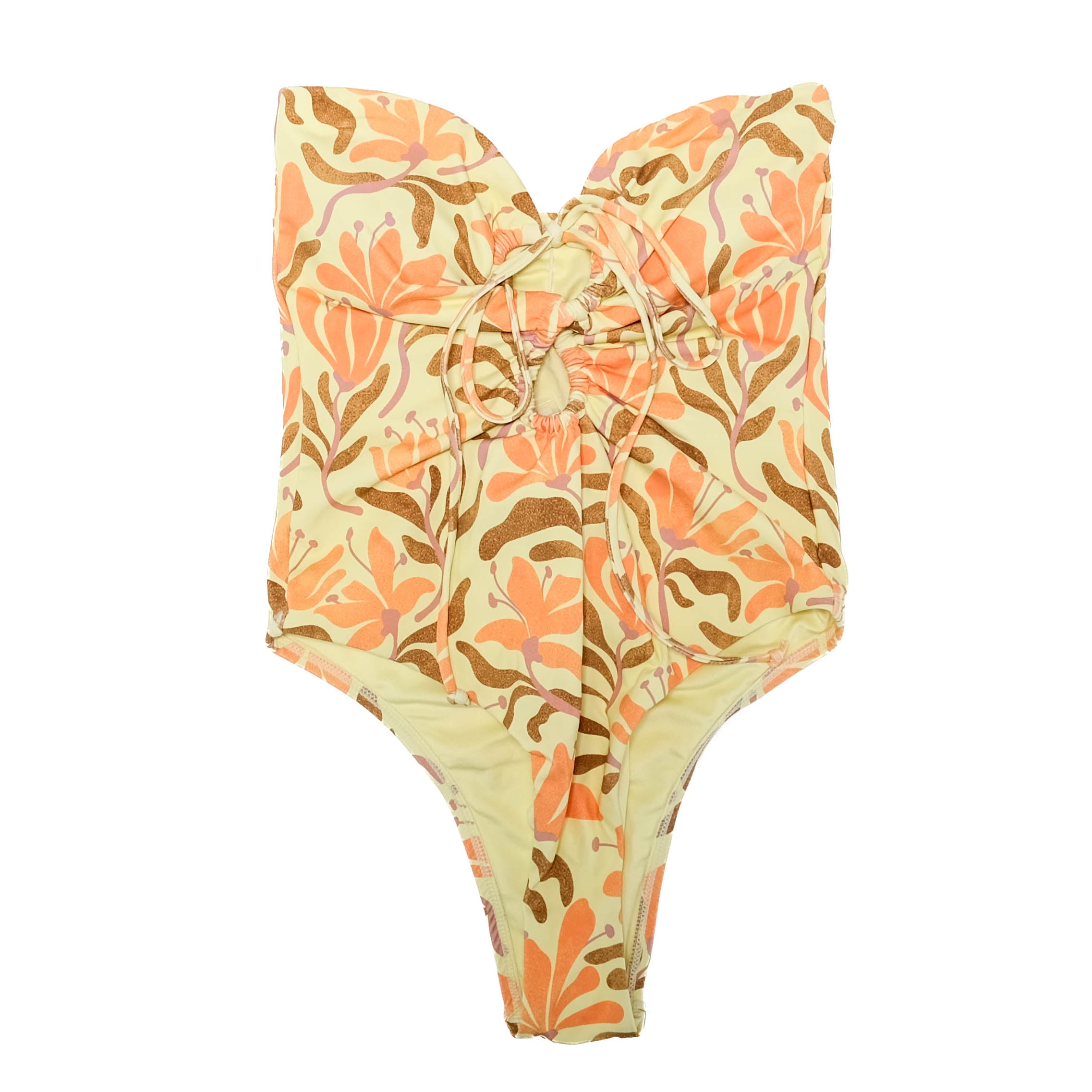 Womens Cove Floral Poolside One-Piece - Citron