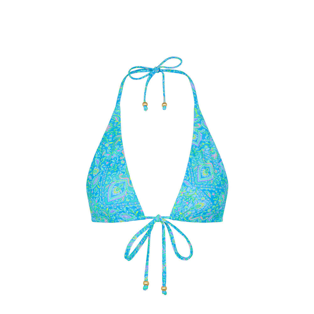 Womens Front Tie Halter Bikini Top - Stargaze