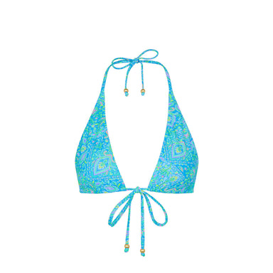 Kulani Kinis - Womens Front Tie Halter Bikini Top - Stargaze