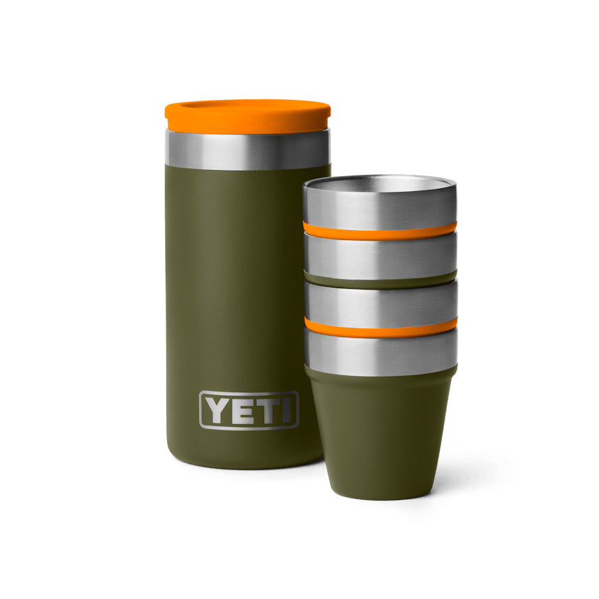 Yeti Shot Glasses & Case - Olive/King Crab Orange