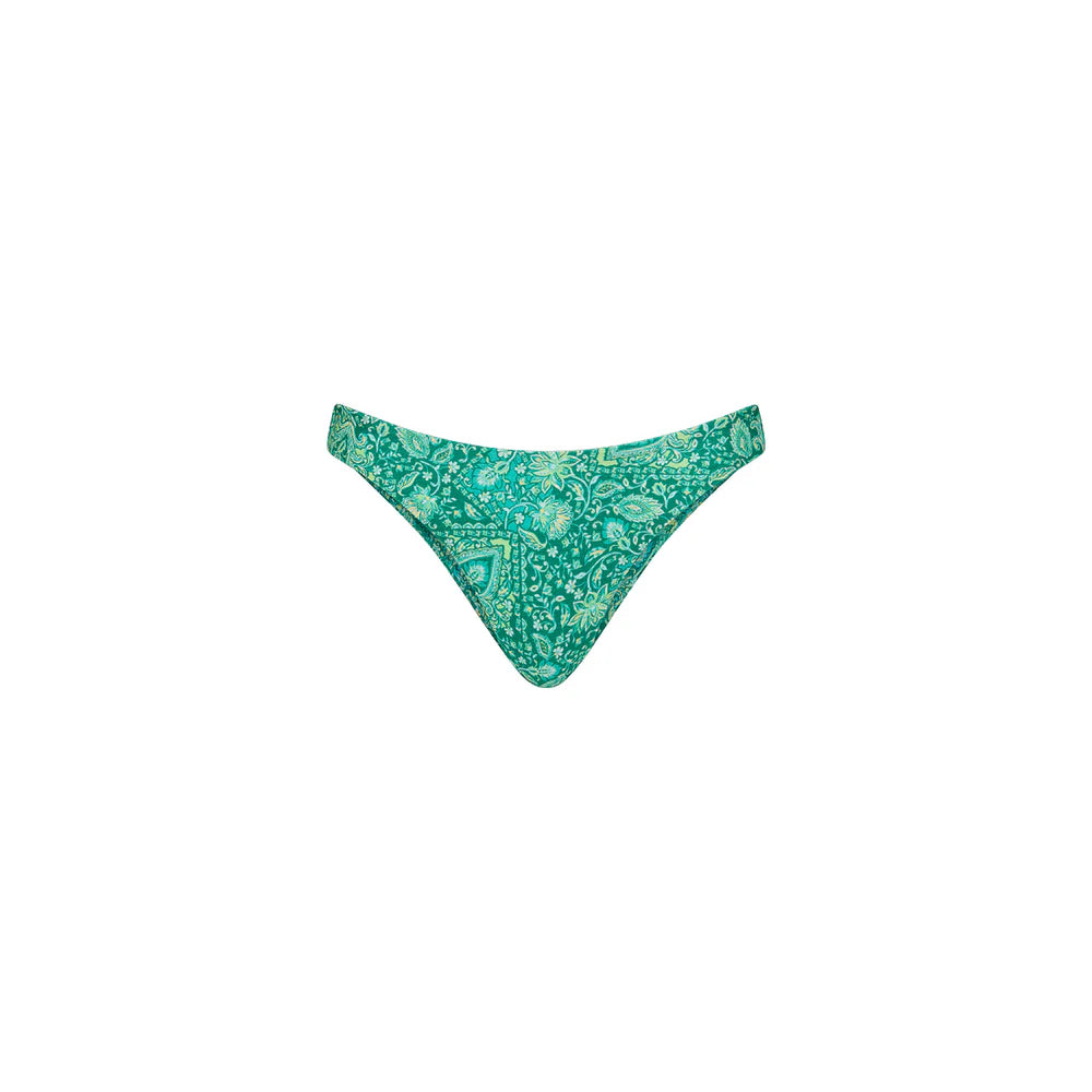 Womens Minimal Full Coverage Bikini Bottom - Emerald Aura