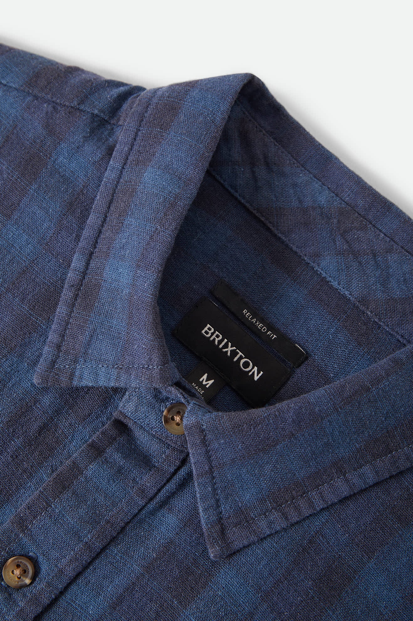 Cru Linen Blend S/S Woven - Dark Blue / Black Plaid