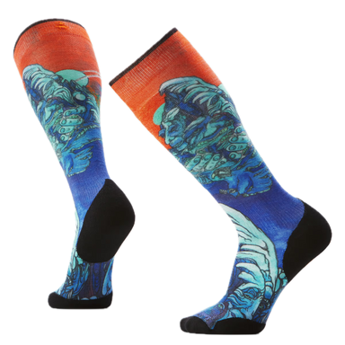 Smartwool - Ski Targeted Cushion OTC Sock Winter Haze Print - Deep Navy