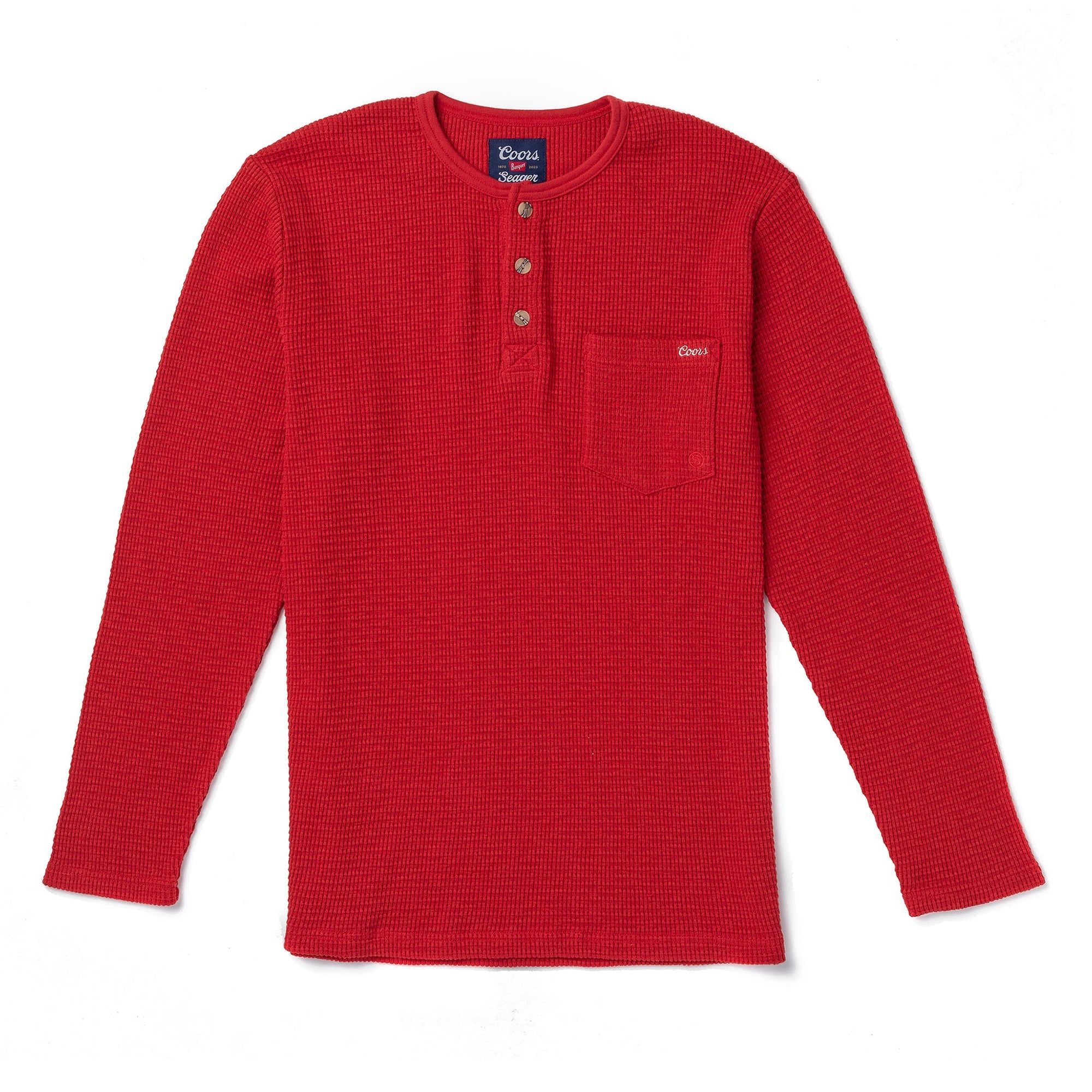 Seager x Coors Sawpit Henley L/S - Thermal Red