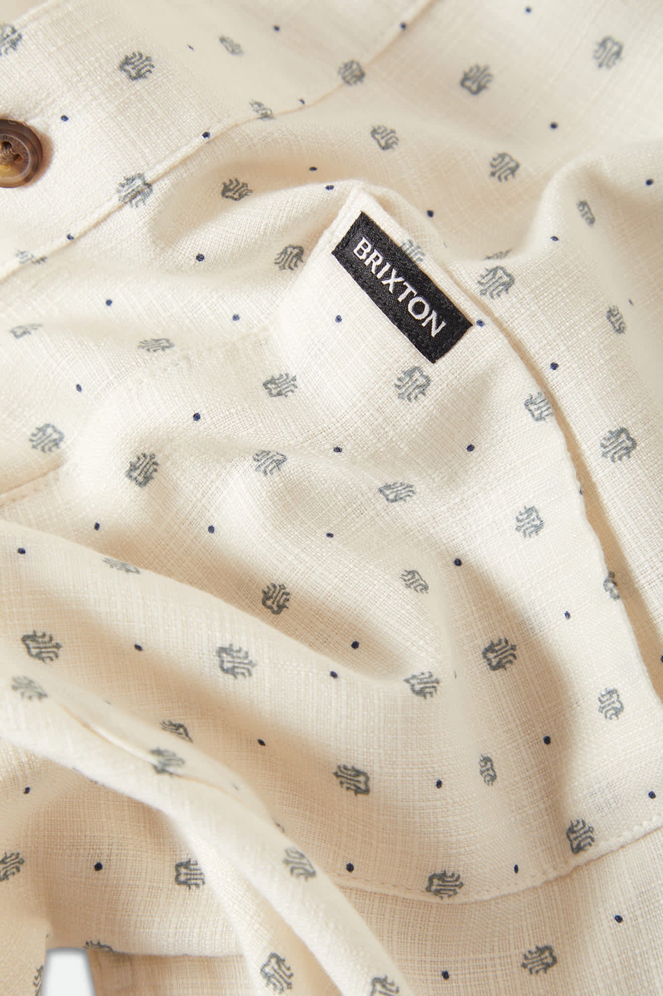 Charter Slub S/S Woven - Off White Micro Geo