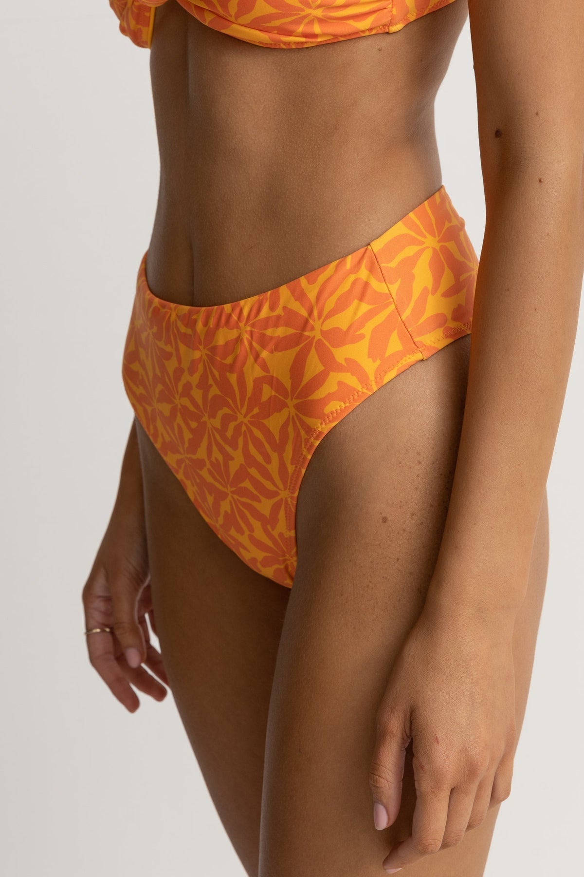 Womens Allegra Tie Side High Cut Pant - Orange
