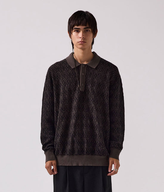 Expansion Knit Polo - Brown